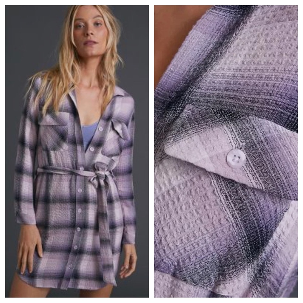 nwt ANTHROPOLOGIE | Cloth & Stone Ara Mini Plaid Shirtdress | XSmall & Medium